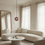 Charger l'image dans la visionneuse de la galerie, Suspension globe en verre et métal Lunorie – Suspension sculptée réglable pour espaces de repas