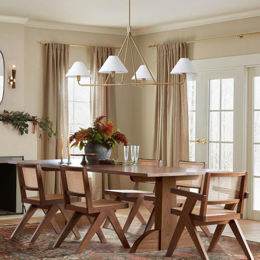 Diora Pendant Light -  Modern Metal Fixture with Linen Shades