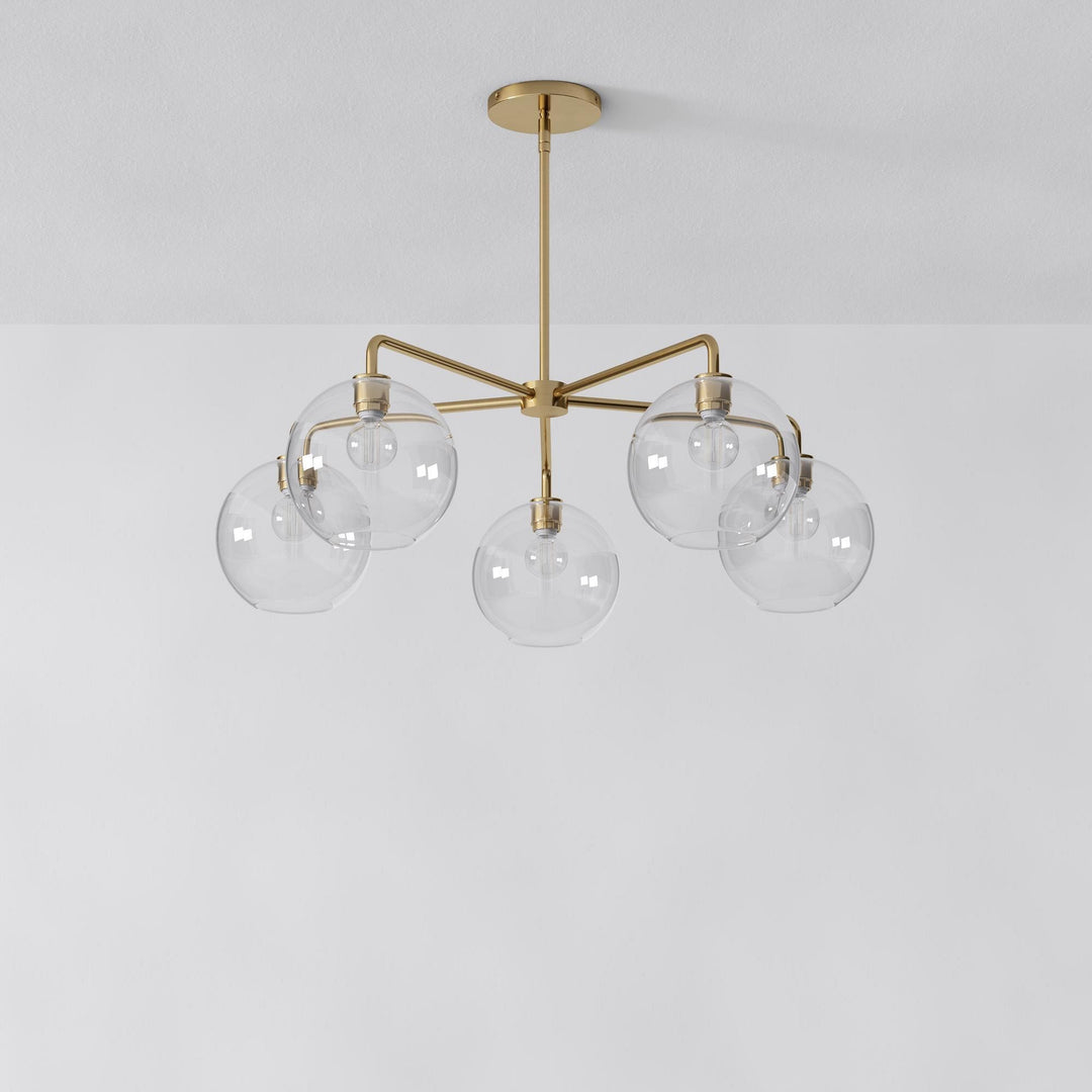 Selvion Elegant 5-Light Globe Chandelier – Modern Glass Pendant Lighting Fixture