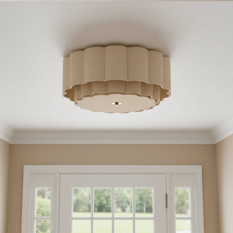 Velune Plafonnier Rétro en Tissu Fleur - Lampe de Plafond Style Vintage pour Salle à Manger et Couloirs