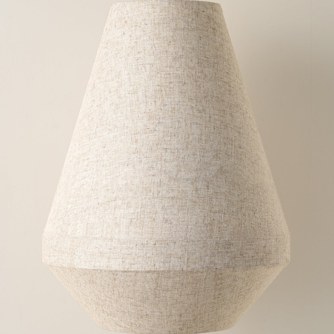 Zalen Floor Lamp - Layered Linen Pendant Design Aged Brass-Metal Lamp for Living Room