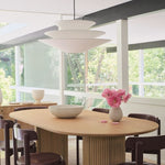 Load image into Gallery viewer, Solivara Pendant – Linen Pendant Light – Layered Shade
