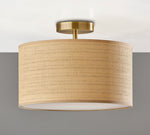 Load image into Gallery viewer, Dumora Drum Shade Ceiling Light - Natural Woven Paper Flush Mount
