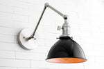 Load image into Gallery viewer, Conique Metal Vintage Industrial Swing Arm Wall Lamp - Adjustable Dome Shade for Study

