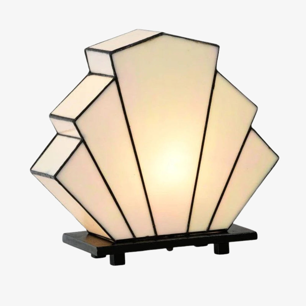 Kelsar Klassieke Tiffany Tafellamp – Met de Hand Gesneden Glas Art Deco Tafellamp voor Woonkamer of Slaapkamer