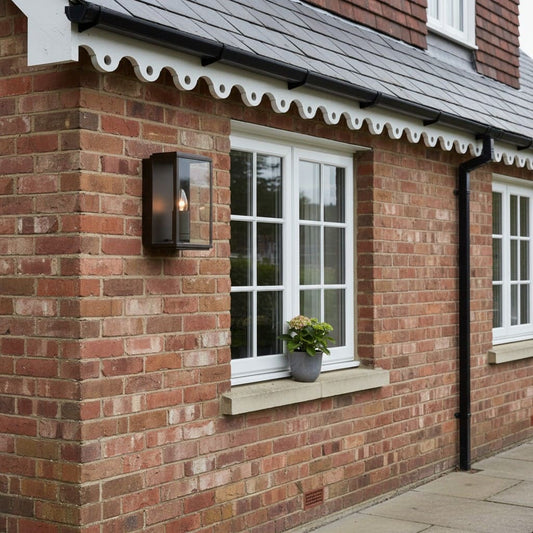 Farol de Pared Exterior Boxar – Estructura de Metal y Vidrio Transparente para Porches o Entradas