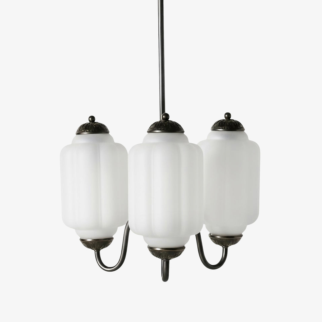 Eloise Vintage Glas Kronleuchter – Milchglas Wohnakzent