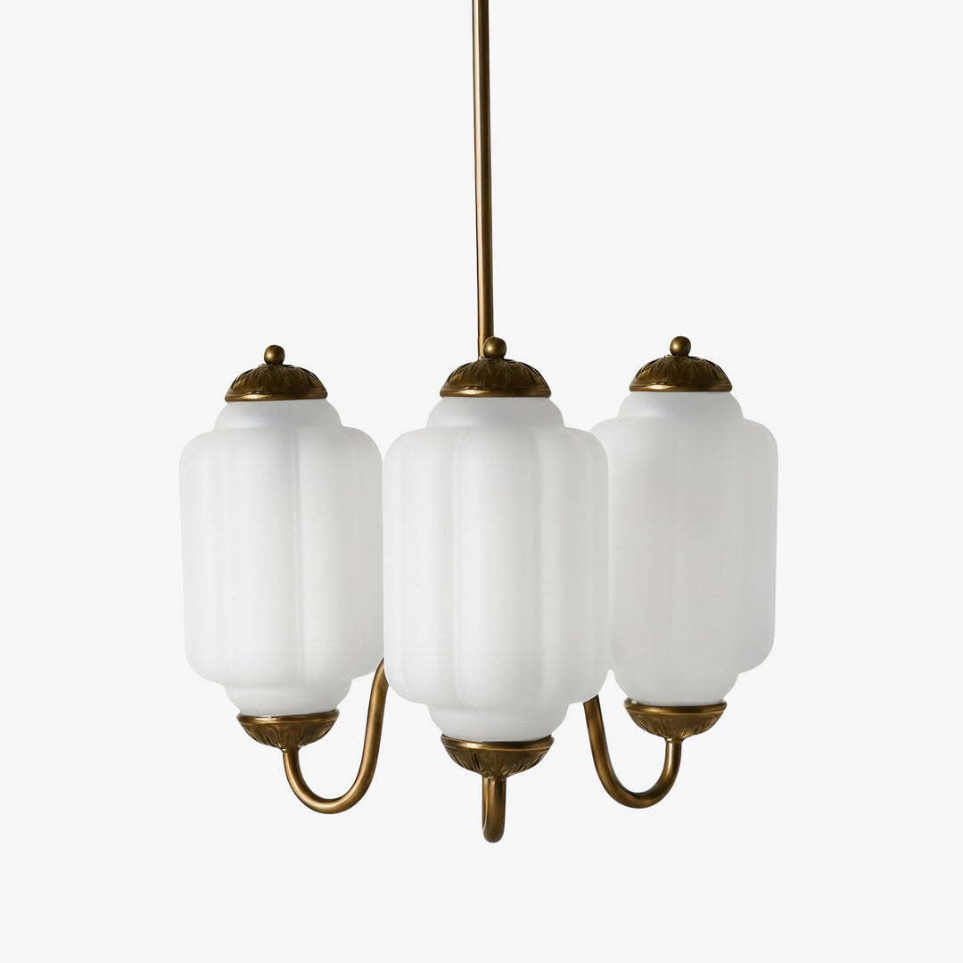 Eloise Vintage Glas Kronleuchter – Milchglas Wohnakzent