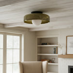 Carica l'immagine nella visualizzazione Galleria, Lampada da soffitto e da parete Glasenti Halo Disc Orb – Illuminazione scultorea moderna per spazi abitativi N33