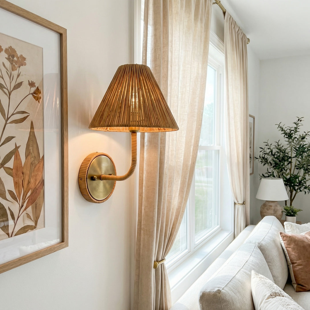Welanery Lampe Murale Rustique Aspect Tissé Texturé - Éclairage d'Accent pour Salon