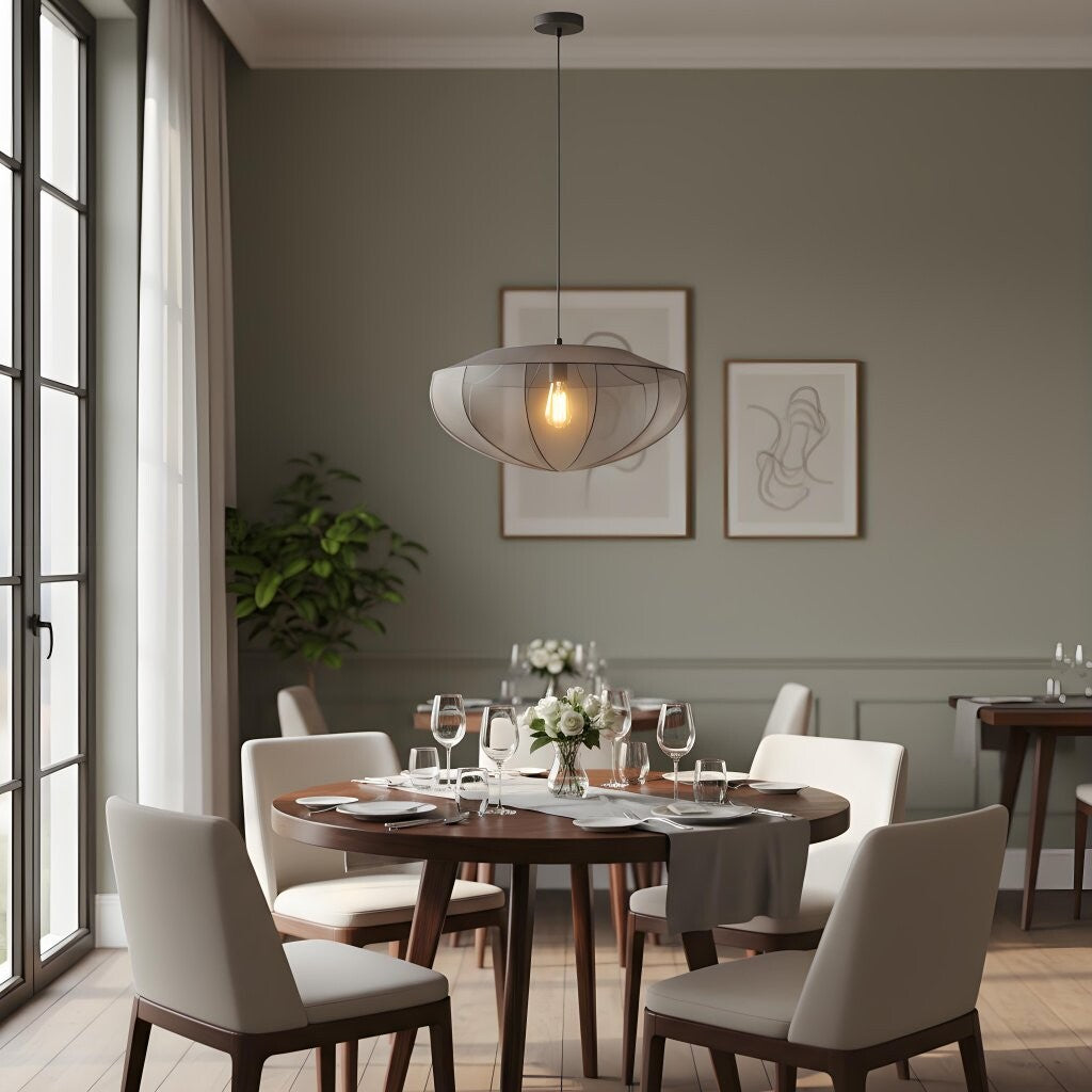 Lumifil Moderne Mesh-Pendelleuchte – Hängende Stoffleuchten, geeignet für Esszimmer oder Kücheninseln