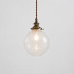 Charger l'image dans la visionneuse de la galerie, Crackled Glass Globe Brass Pendant Light