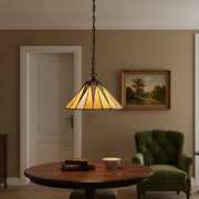 TF Dark Star Tiffany-hanger – glas-in-lood geometrisch ontwerp plafondlamp voor woonkamers