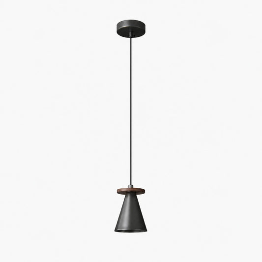 Black and walnut wood mini pendant light