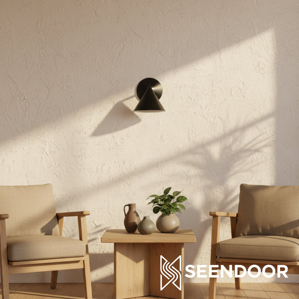 Brivana Angular Cone Mid-Century Wall Sconce for Hallway & Bedroom