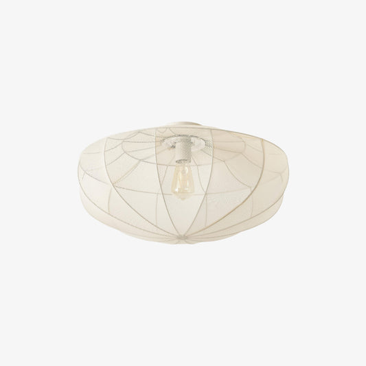 Lámpara de Techo Lumifil con Malla Drapeada – Lámpara con Pantalla Texturizada Boho Rústica para Sala o Dormitorio
