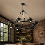 Load image into Gallery viewer, Industrial Rope Chandelier with Adjustable Rounded Heads