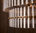 Load image into Gallery viewer, Lumora Crystal Pendant Light – Elegant Tumbled Brass &amp; Cut Glass
