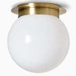 Load image into Gallery viewer, Rivolence Flush Mount Ceiling Fixture - Minimal Globe Brass Lighting
