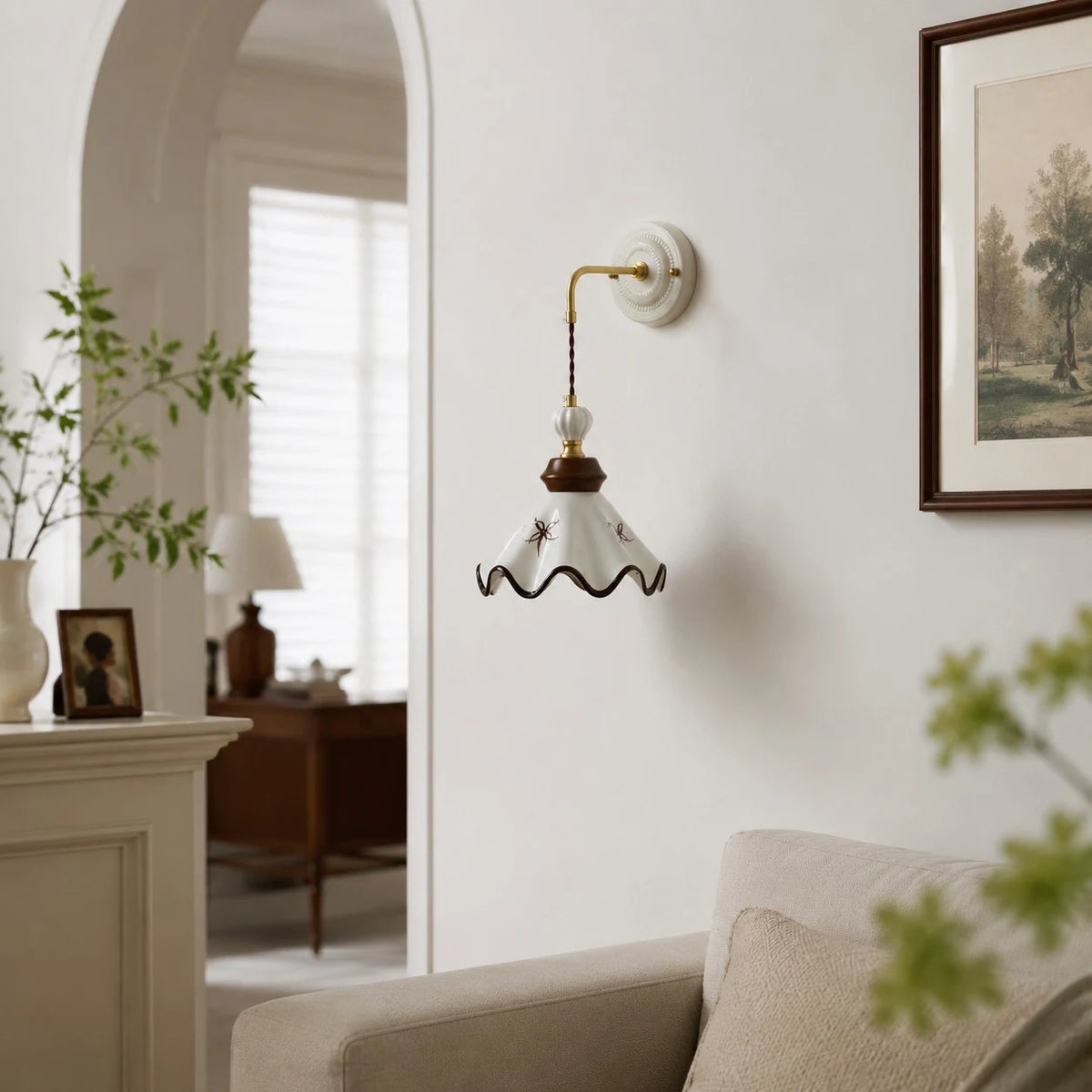 hallway wall lamp scene