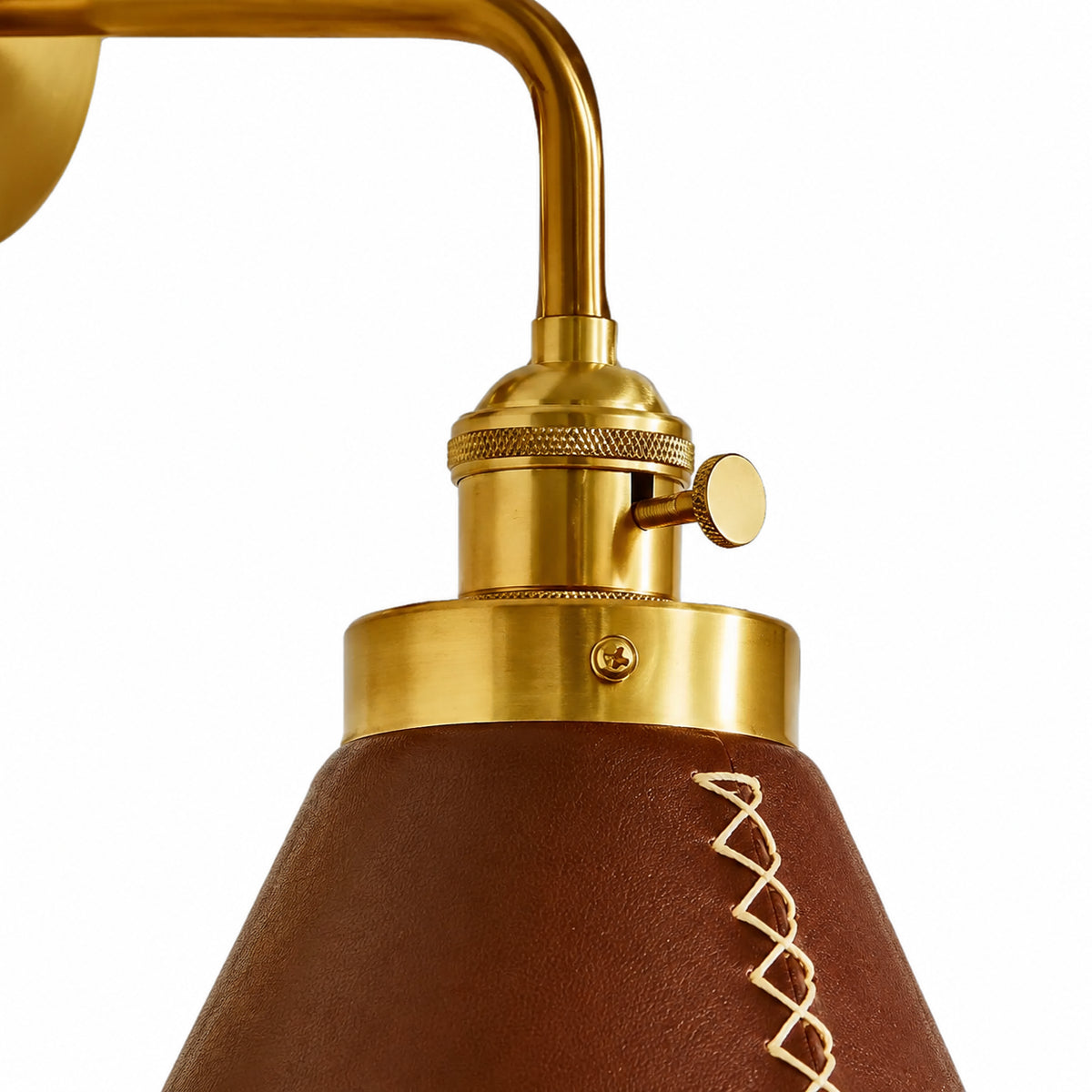 Brown Leather Wall Sconce