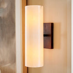 Load image into Gallery viewer, Wolvina Natural Marble Tube Sconce with Sleek Metal Details
