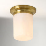 Load image into Gallery viewer, Rivora Fluted Glass Flush Mount – Ribbed Durable Ceiling Light
