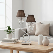 Talonis Doppel-Tischlampe – Doppelte Schirme und Metallfuß für Schlafzimmer und Wohnzimmer