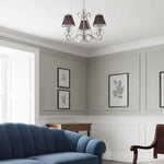 Bild in der Galerieansicht laden, Talonis Mehrfach-Leuchten Stoff Kronleuchter - Elegante Metall gebogene Arme für Esszimmer und Wohnzimmer