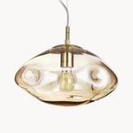 Charger l'image dans la visionneuse de la galerie, Suspension en verre courbé doux Glissora - Suspension en verre et métal pour salle à manger et îlot de cuisine