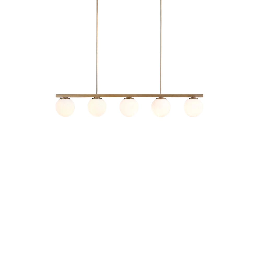 Brelia Round Light Chandelier - Modern Milk Glass Globe Ceiling Light