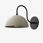 Load image into Gallery viewer, Curva Metal  Industrial Wall Sconce - Curved Brass Arm - Hammered Dome Light Fixture

