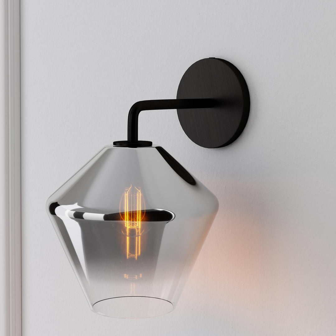 Merin Sculptural Milk Glass Geometric Wall Lamp