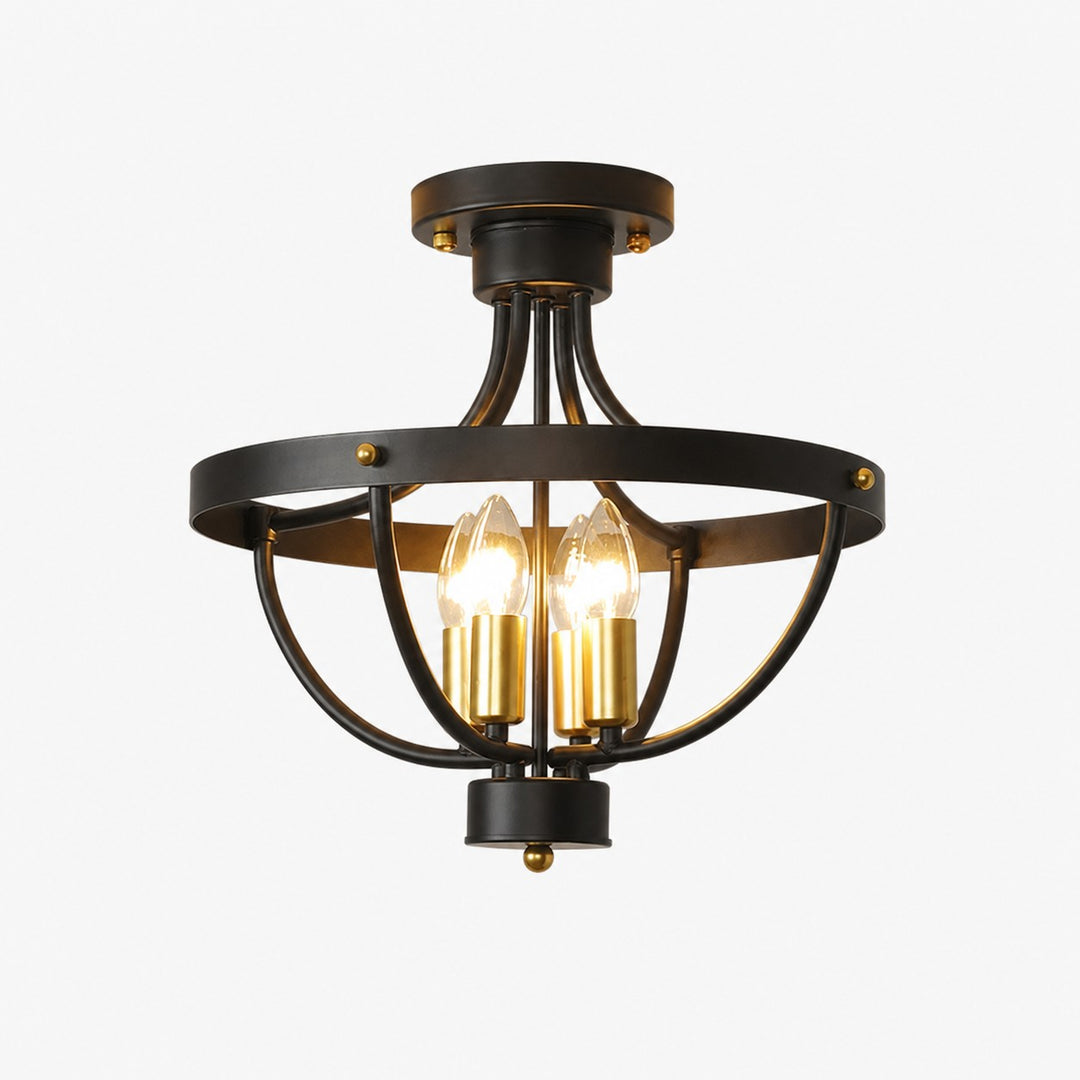 Vintage plafondlamp in landelijke stijl, halfopbouw