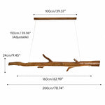 Carica l'immagine nella visualizzazione Galleria, Wood Color Resin Linear Branch Pendant Light