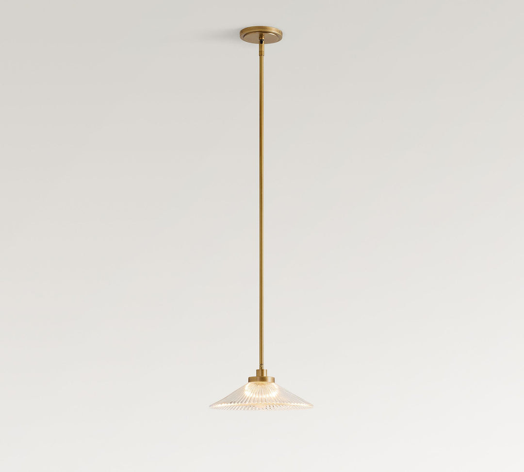 Bravira Ribbed Glass Pendant Light - Elegant Kitchen Island Lamp