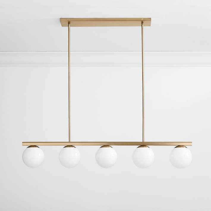 Brelia Round Light Chandelier - Modern Milk Glass Globe Ceiling Light