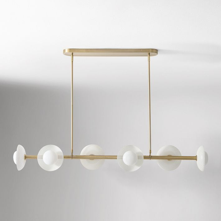 Elorina 6-Light Linear Chandelier - Modern Metal Light Fixture - Dining Room Lighting