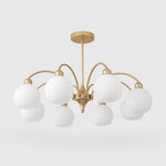 Load image into Gallery viewer, Gold 8-light glass globe chandelier