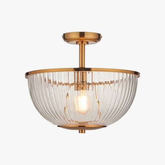 Lámpara de Techo Empotrada Luntra de Vidrio Acanalado – Luz Elegante para Pasillos y Dormitorios