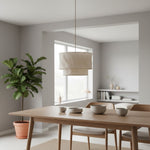 Afbeelding laden in galerijweergave, Aeroloom Organische Textuur Hanglamp - Zachte Gelaagde Stoffen Kap Moderne Decoratieve Verlichting voor Elke Kamer