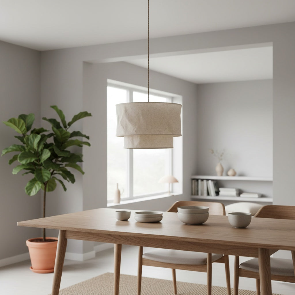 Aeroloom Organische Textuur Hanglamp - Zachte Gelaagde Stoffen Kap Moderne Decoratieve Verlichting voor Elke Kamer