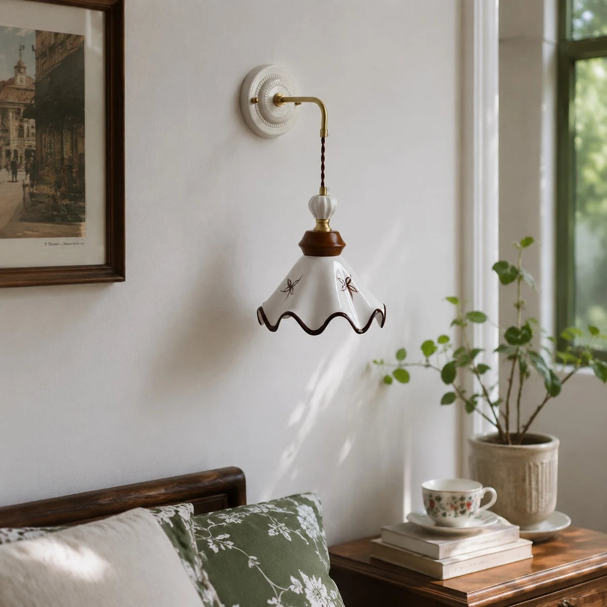 reading corner wall lamp scene
