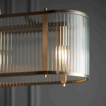 Bild in der Galerieansicht laden, RibGlow gerippte Glas-Hängeleuchte – Hängeleuchte im Antikstil für Esszimmer