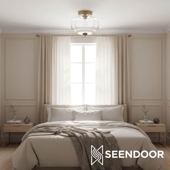 Vintage Eloise Milk Glass Flush Mount Ceiling Light - Vintage Charm Soft Glow