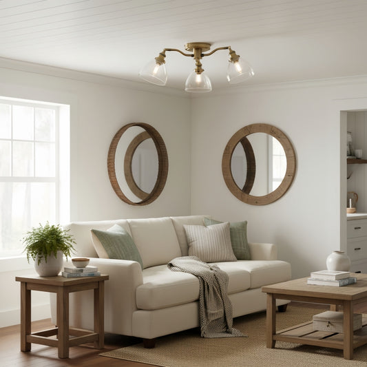 Lámpara Semiempotrada Vintage Inspirada Novera con Brazos Curvos para Espacios Habitables