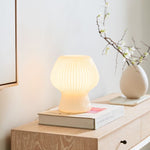 Load image into Gallery viewer, Novarise Ribbed Glass Table Lamp – Textured Glass Accent Lighting
