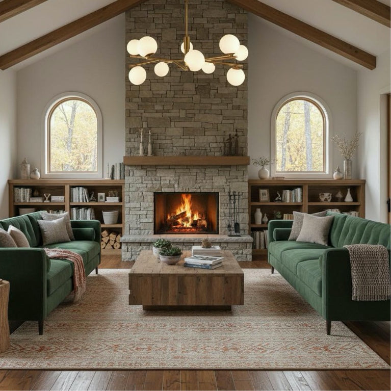 Tivara Mid-Century Modern 10-lichts hanglamp – kroonluchter met bolvormige kappen voor hoge plafonds