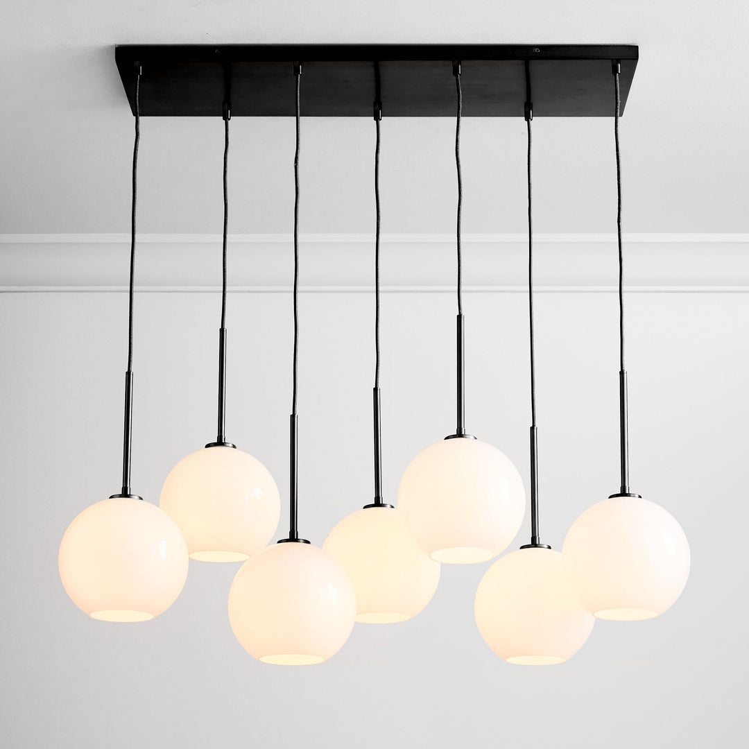 Selvion Elegant 7-Light Globe Chandelier – Glass Pendant Light