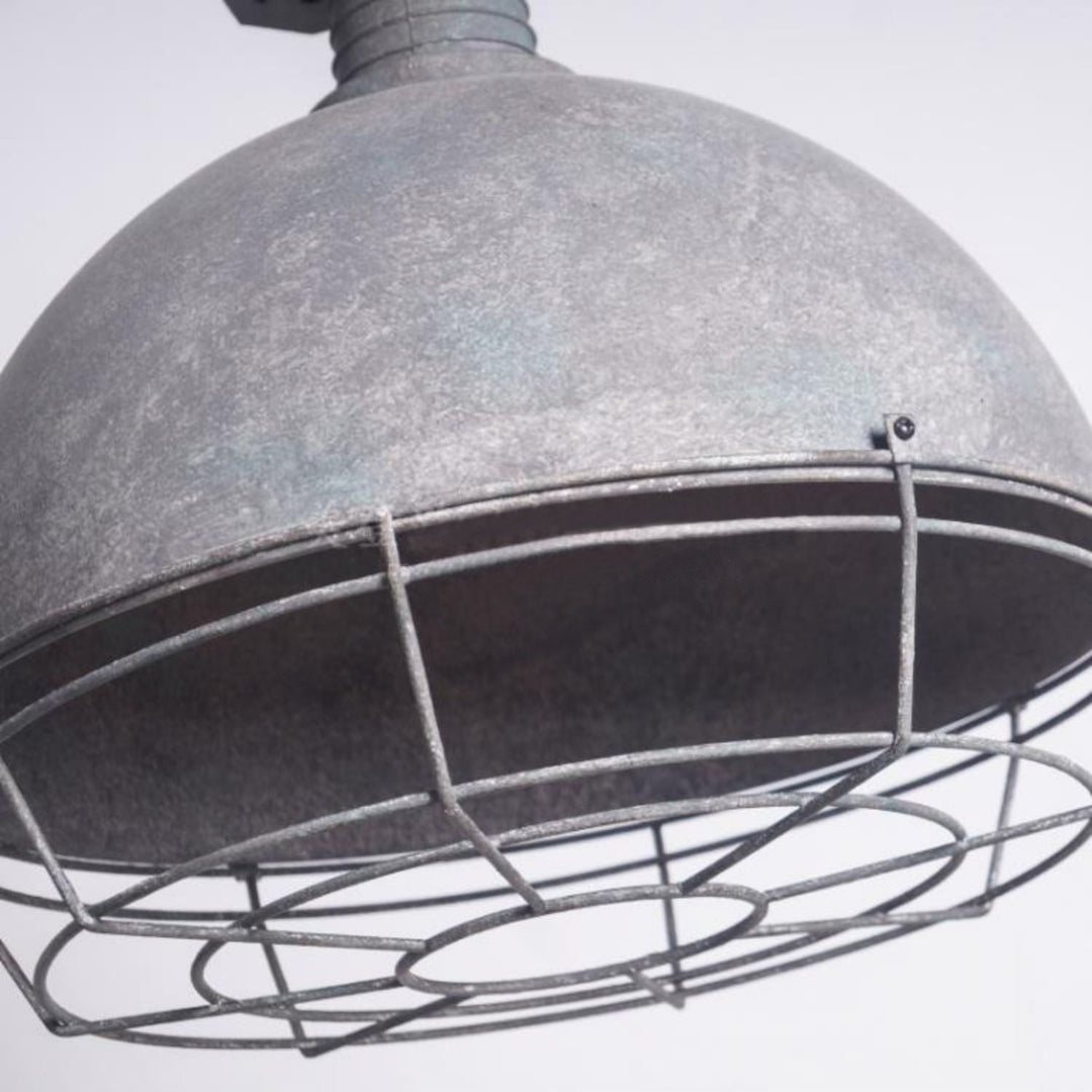 Industrielle Metall-Pendelleuchte mit Käfig